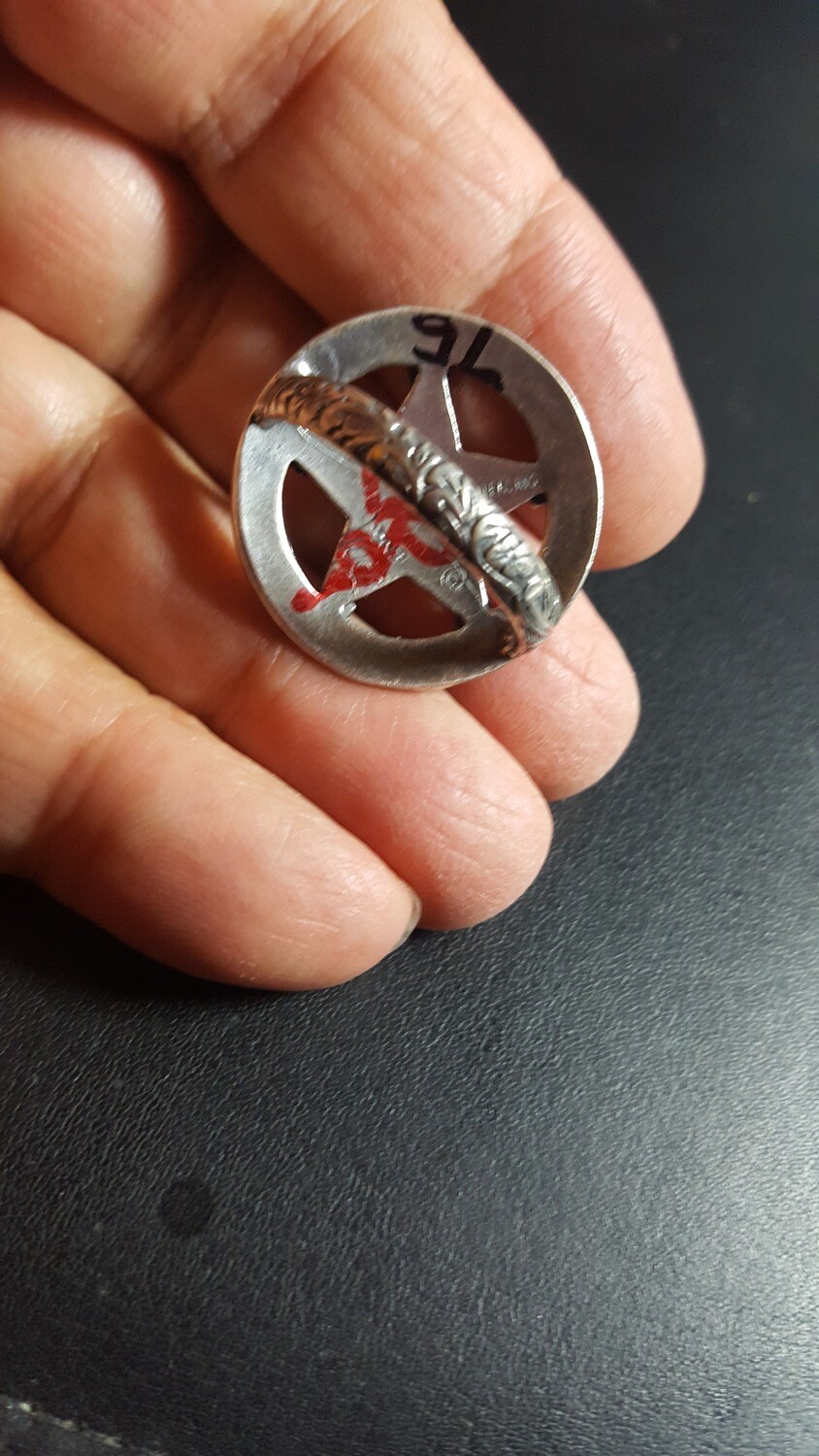 Engraved Sterling Silver Star Scarf Slide
