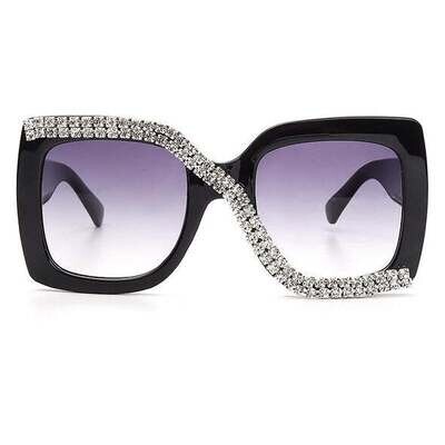 Square Oversized Rhinestone Sunglasses