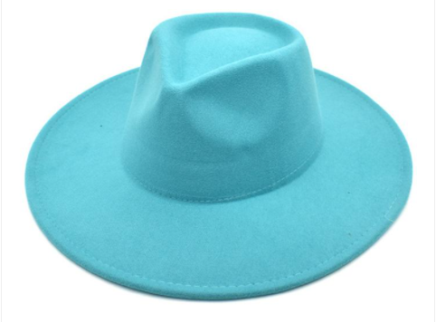 WIDE BRIM FEDORA - LAKE BLUE