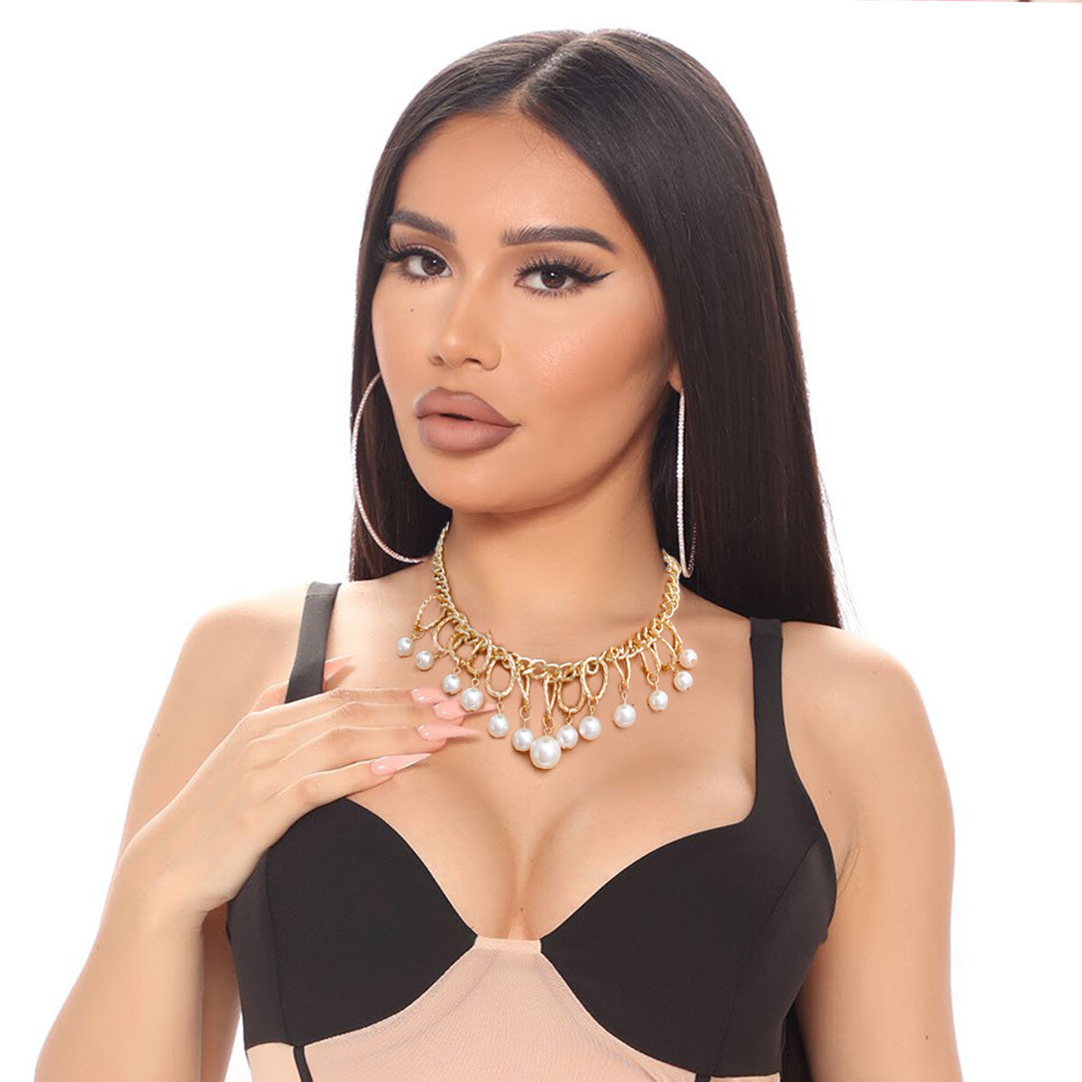 LINK PEARL DROP NECKLACE SET