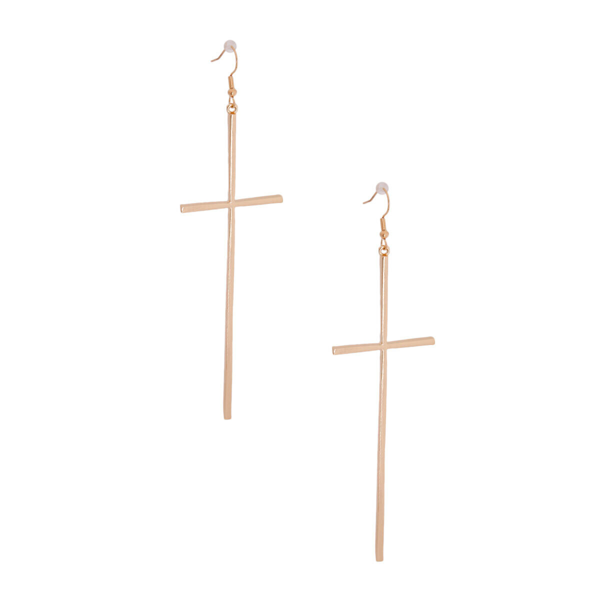 LONG CROSS FISH HOOK EARRINGS