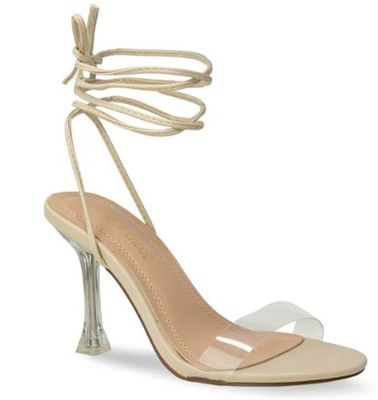 CLEAR STRAP SANDALS - NUDE