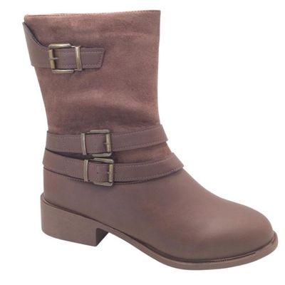 BROWN BUCKLE BOOTS