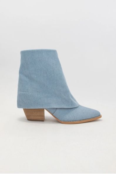 BLAZE FOLD OVER WESTERN BOOTIES - BLUE DENIM