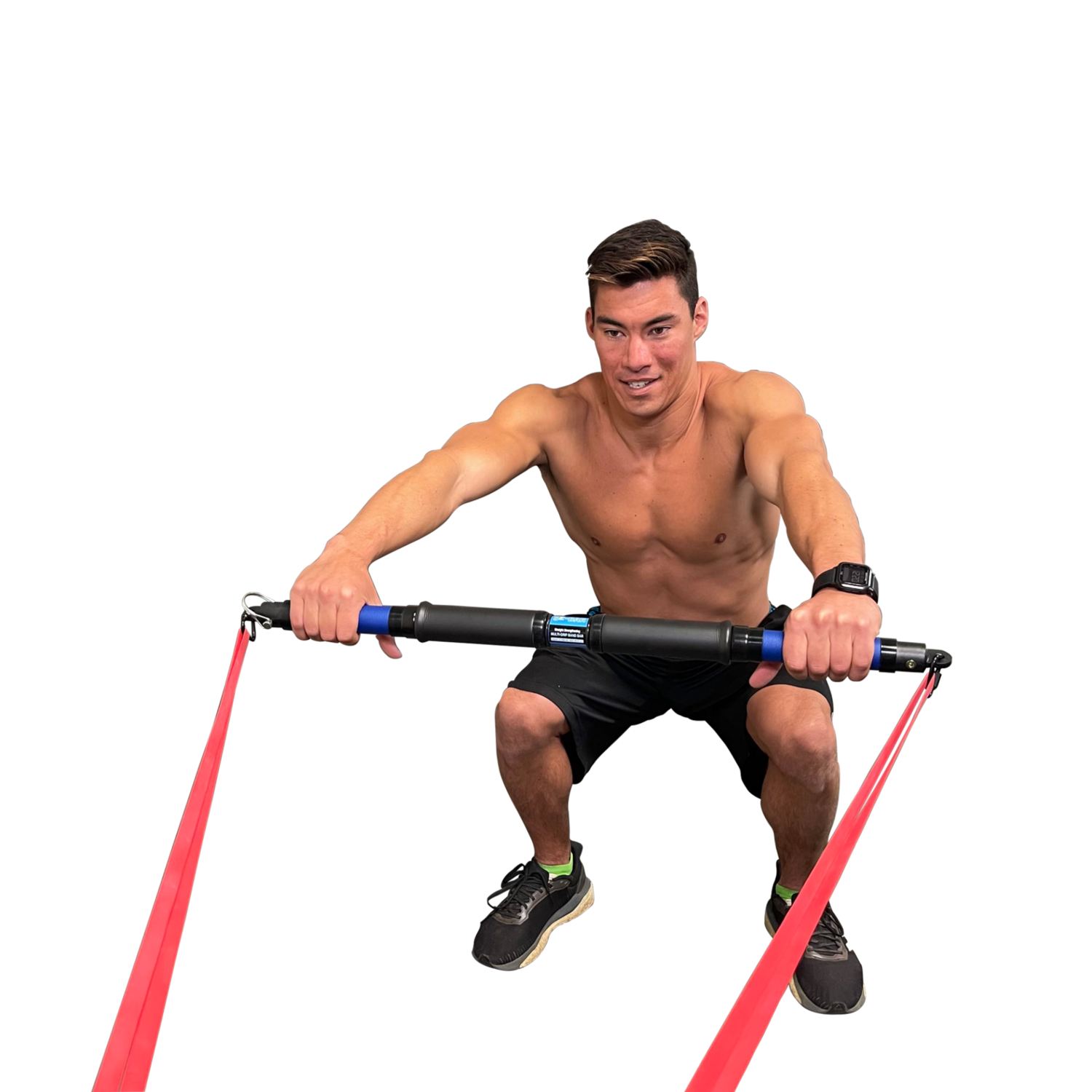 S3 BAR Multi Grip 33 inch Resistance Band Bar 20 Exercises