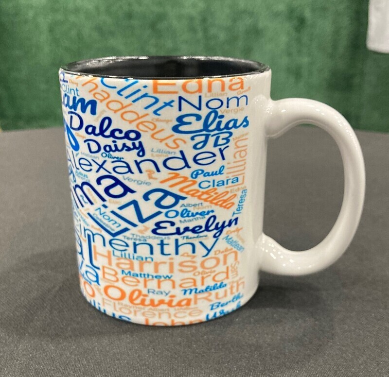 Family names coffee mug