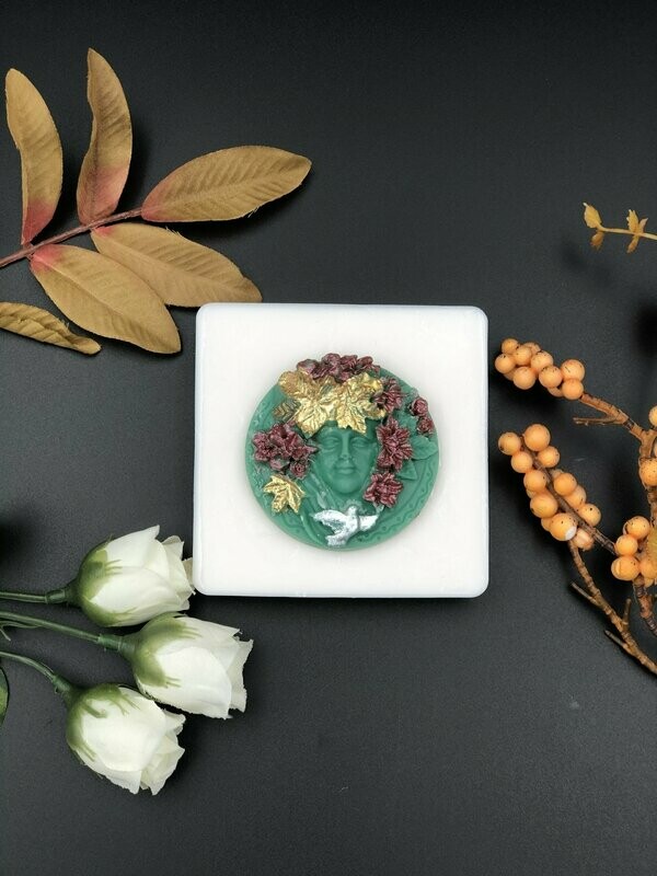 Green Woman Hand Painted Novelty Shea Butter Soap - 4 oz