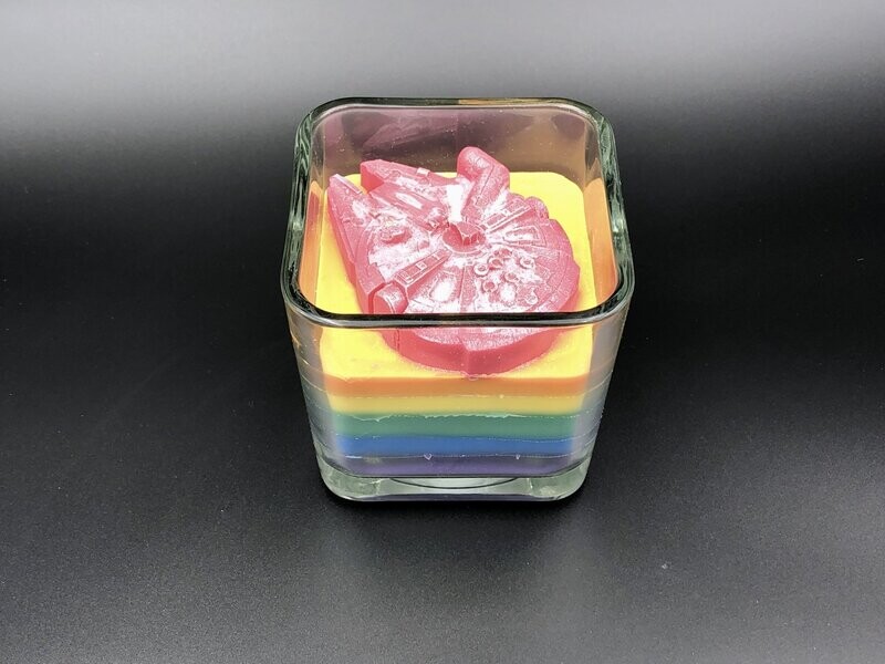 Star Wars Millennium Falcon Rainbow Layered Soy Candle