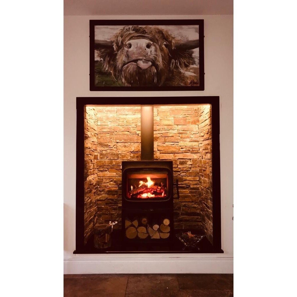 Jotul F305 with log base