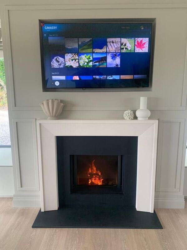 Marmoles surround with Kalfire woodburner