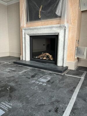 Bolection in Arabascato Marble and Derby Large Gas Fire