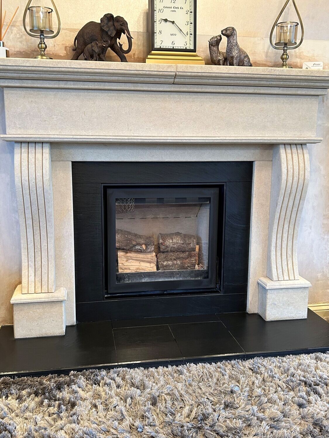 Melissimo Fireplace Surround & Barbas Unilux 67 Woodburner