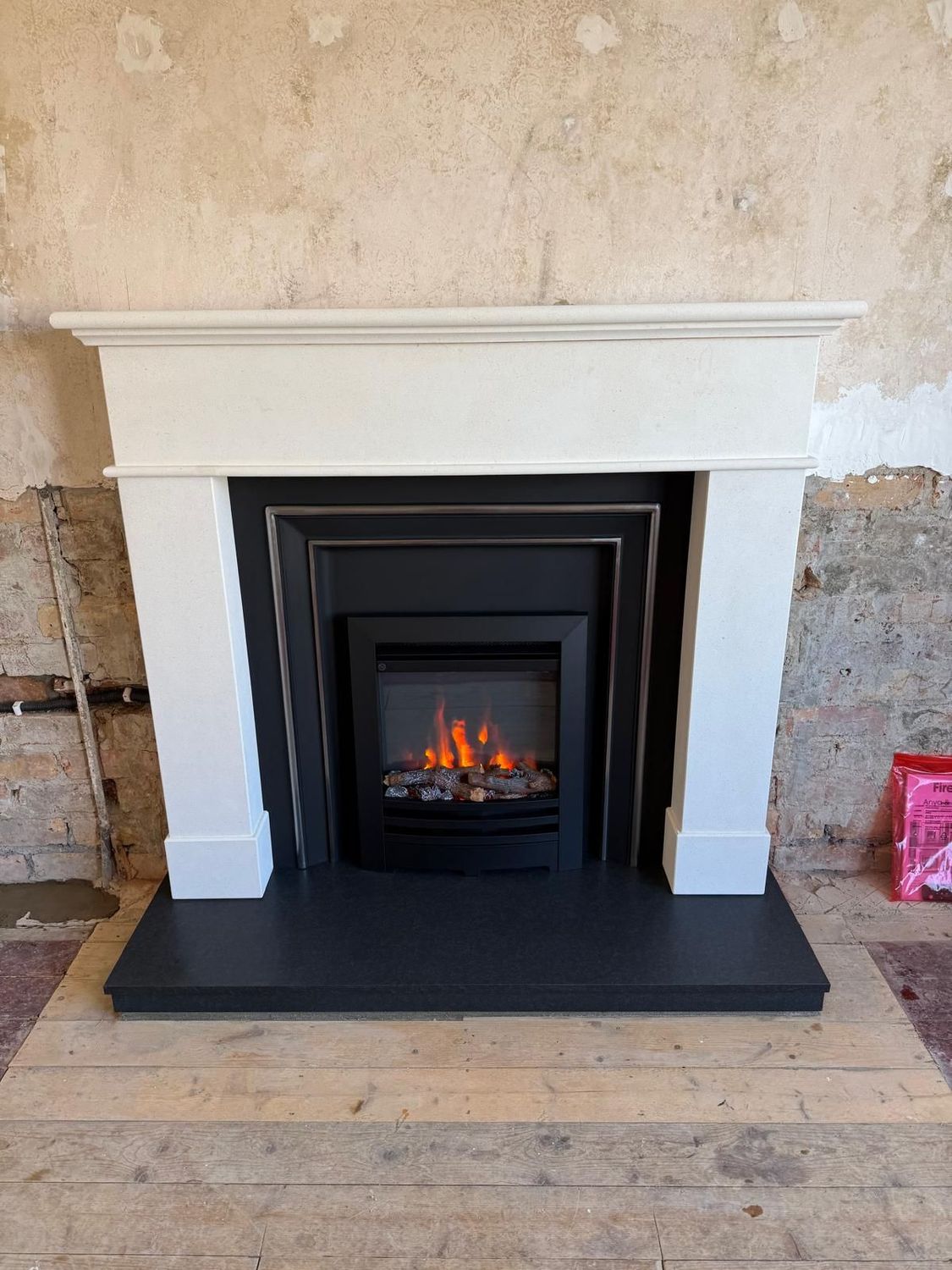 Cabra Design (Limestone) & Gazco Anya Electric Fire.