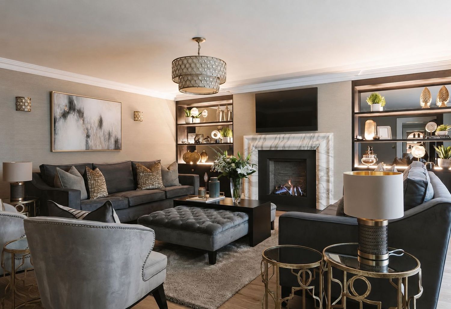 Calacatta Bolection & Reflex 75T Gas Fire