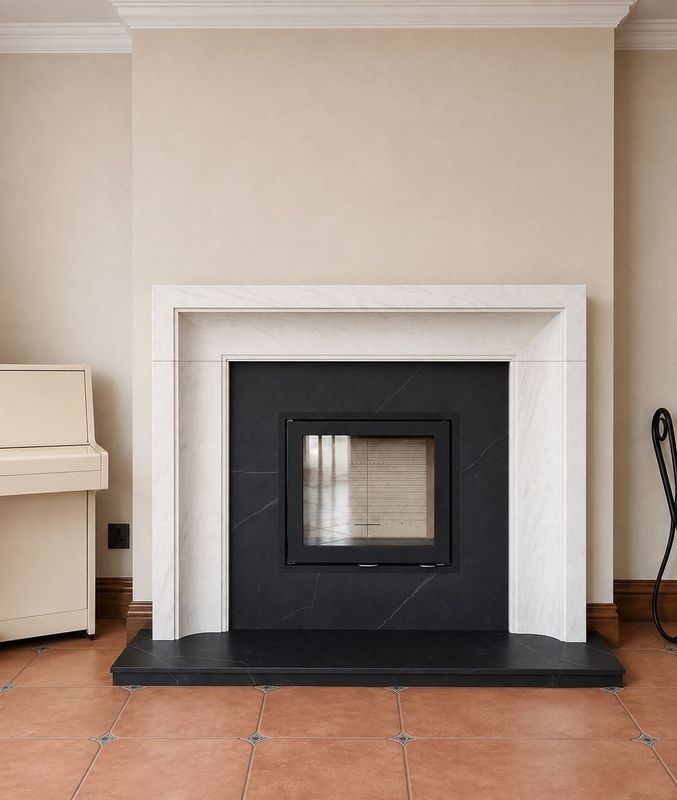 Scarpa Design Fireplace & Rais 600 (Dekton Kelya Inset)