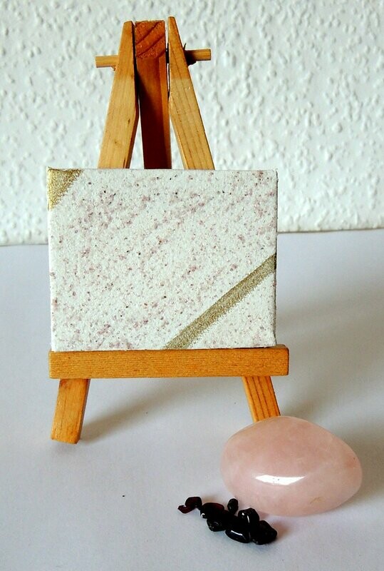 Geschenkebild abstrakt mit 23 Karat Muschelgold