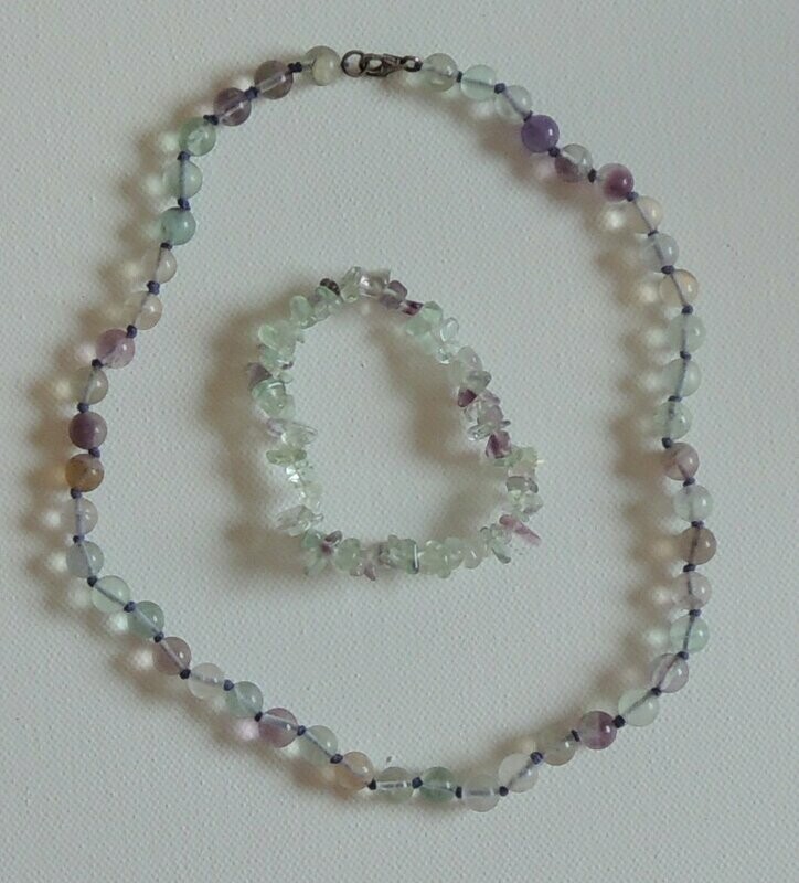 Multicolor Fluorit Kette und Armband