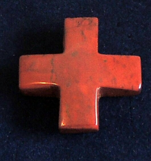 Kreuz Anhänger Jaspis rot