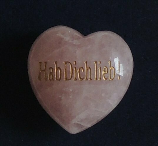 Rosenquarz Herz "Hab Dich lieb"