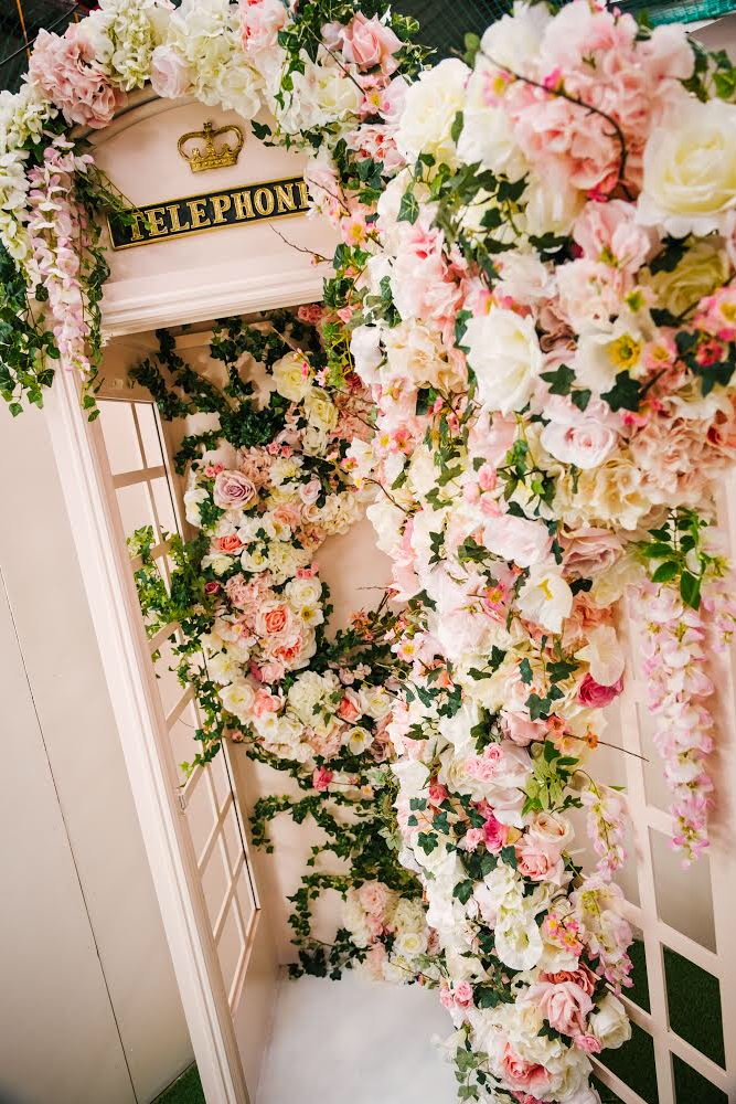 Pink Floral Telephone Box
