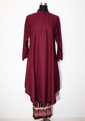 Cotton Linen Nehru Collar Tunic and Pattern Skirt Cotton Linen Nehru Collar Tunic and Pattern Skirt