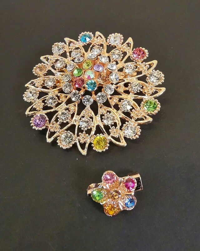 Sublime Gem Flowers Brooch and Pin Sublime Gem Flowers Brooch and Pin