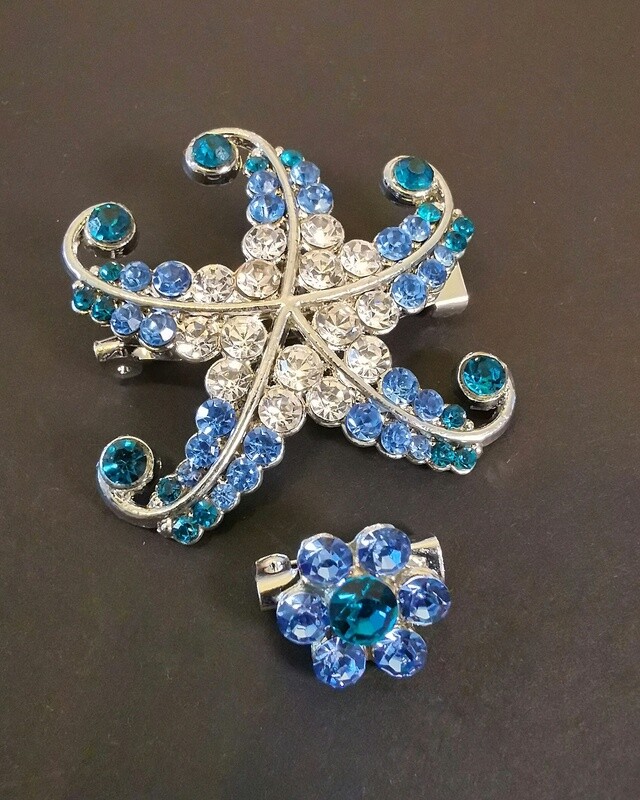 Symphony Sapphire Starfish Brooch and Pin Symphony Sapphire Starfish Brooch and Pin