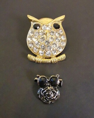 Royalty Golden Owl Brooch and Pin Royalty Golden Owl Brooch and Pin