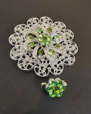 Neo Diamond Emerald Brooch and Pin Neo Diamond Emerald Brooch and Pin