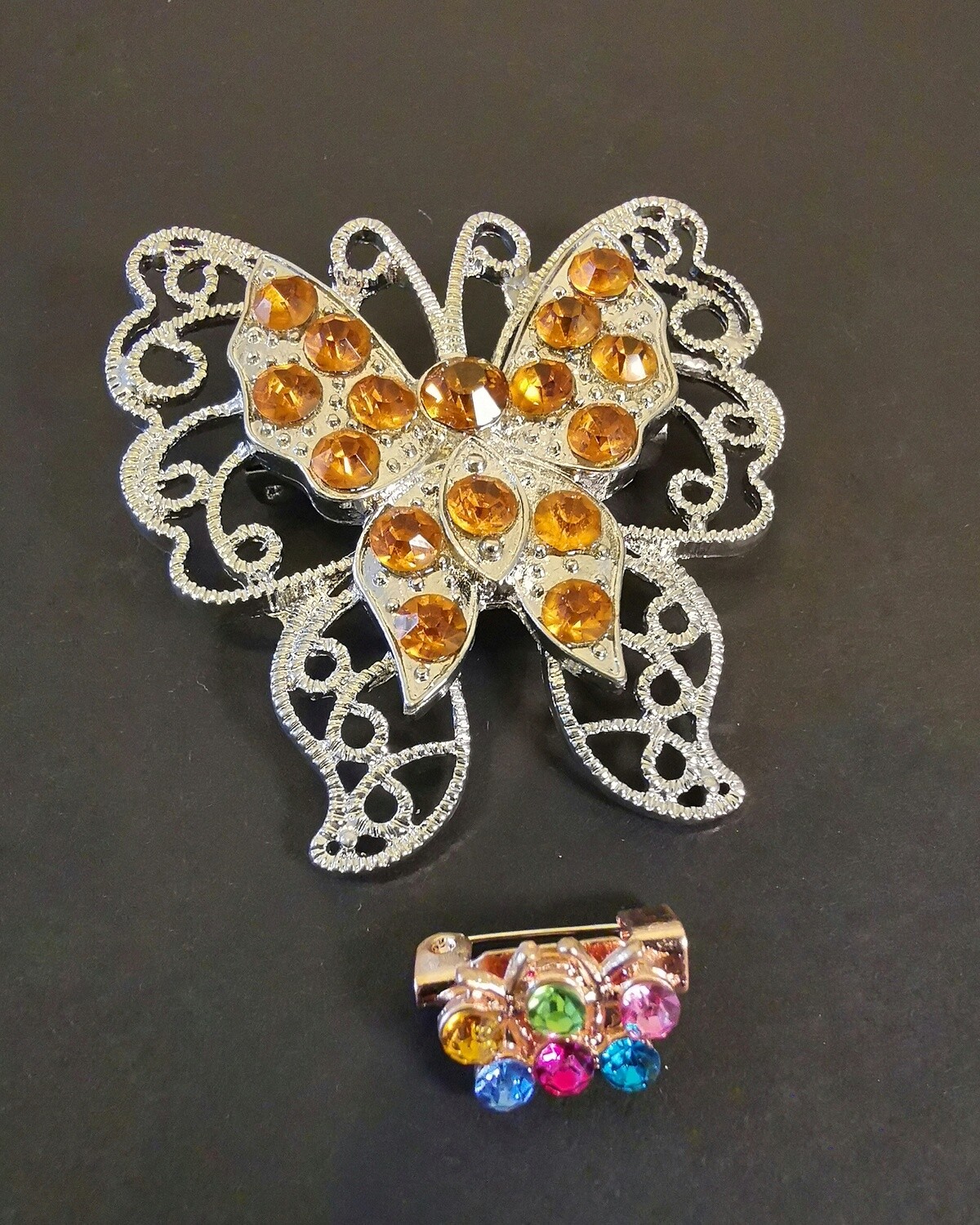 Intuition Amber Butterfly Brooch and Pin