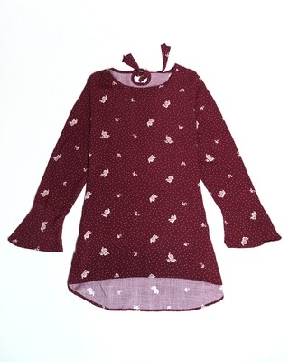 Printed Floral Bell Sleeve Blouse Printed Floral Bell Sleeve Blouse