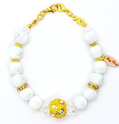 Bracelet & Mask Extender Dual Function (Kimiko - White Pearl Beads & Gold Beads Charm) Bracelet & Mask Extender Dual Function (Kimiko - White Pearl Beads & Gold Beads Charm)