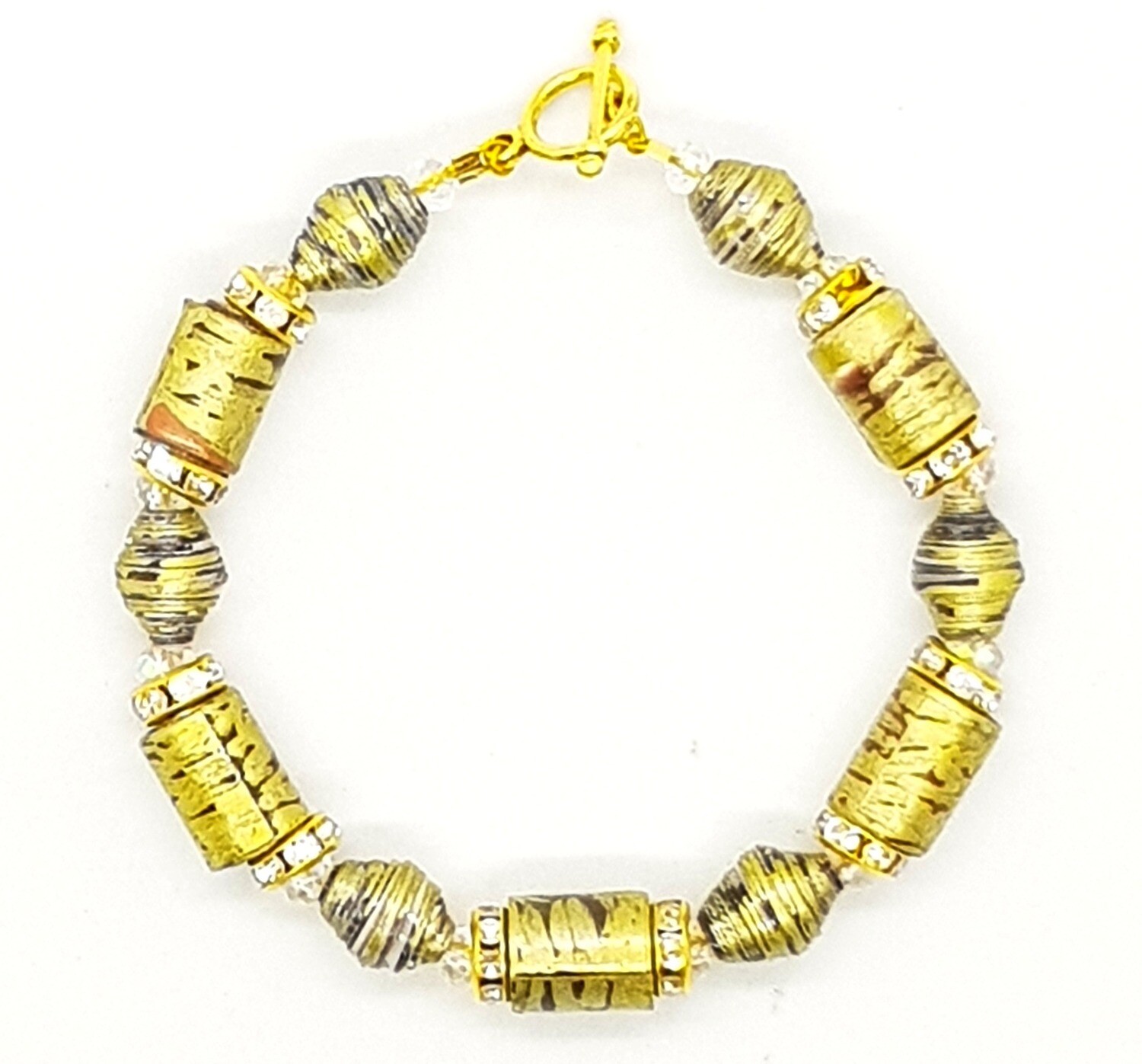 Bracelet (Gorudo - Handicrafts Paper Beads & Crystal Diamond Beads)