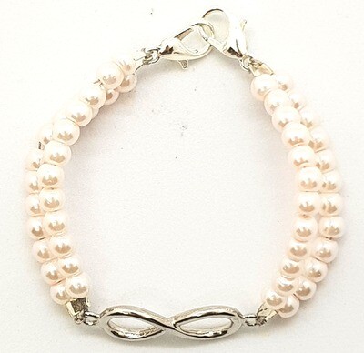 Bracelet & Face Mask Extender Dual Function (Infinity - Rhodium Plated & Pearl Beads) Bracelet & Face Mask Extender Dual Function (Infinity - Rhodium Plated & Pearl Beads)