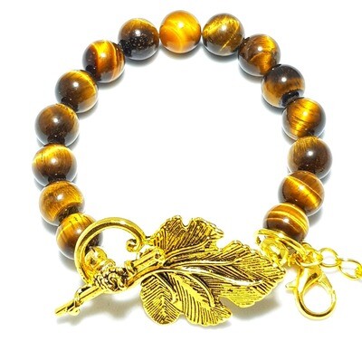Bracelet & Face Mask Extender Dual Function (Aqsa - Gold Toggle Clasp & Tiger Eye Stone) Bracelet & Face Mask Extender Dual Function (Aqsa - Gold Toggle Clasp & Tiger Eye Stone)