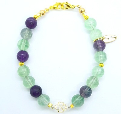 Bracelet & Face Mask Extender Dual Function (Haadiyah - Gold & Fluorite Natural Quartz) Bracelet & Face Mask Extender Dual Function (Haadiyah - Gold & Fluorite Natural Quartz)