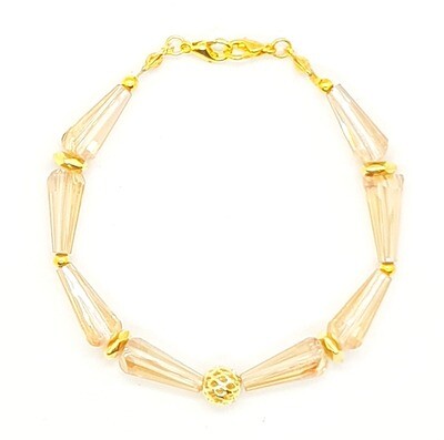 Bracelet & Face Mask Extender Dual Function (Ailiseu - Gold Pagoda Crystal Beads) Bracelet & Face Mask Extender Dual Function (Ailiseu - Gold Pagoda Crystal Beads)