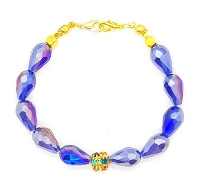 Bracelet & Face Mask Extender Dual Function (Byeol - Blue Tear Drop Crystal Beads) Bracelet & Face Mask Extender Dual Function (Byeol - Blue Tear Drop Crystal Beads)