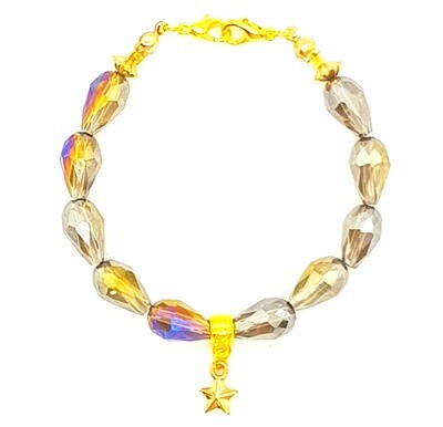 Bracelet & Face Mask Extender Dual Function (Chija - Grey Rainbow Crystal Teardrop Beads) Bracelet & Face Mask Extender Dual Function (Chija - Grey Rainbow Crystal Teardrop Beads)