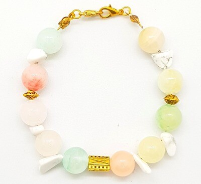 Bracelet & Face Mask Extender Dual Function (Twice - Colourful Chalcedony Beads 10mm & Geometry Loose Beads - Korean Design) Bracelet & Face Mask Extender Dual Function (Twice - Colourful Chalcedony Beads 10mm & Geometry Loose Beads - Korean Design)