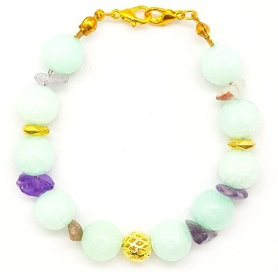 Bracelet & Face Mask Extender Dual Function (Mamamoo - Amazonite Chalcedony Beads 10mm & Geometry Loose Beads - Korean Design) Bracelet & Face Mask Extender Dual Function (Mamamoo - Amazonite Chalcedony Beads 10mm & Geometry Loose Beads - Korean Design)