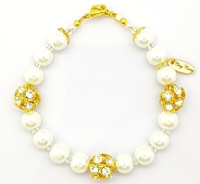 Dual Function Face Mask Extender & Bracelet (Amaya Gold Pearl Beads)