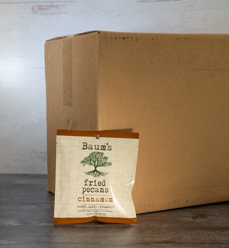 Baum&#39;s Fried Pecans &quot;Cinnamon&quot; 2 oz. Case - 96 pack