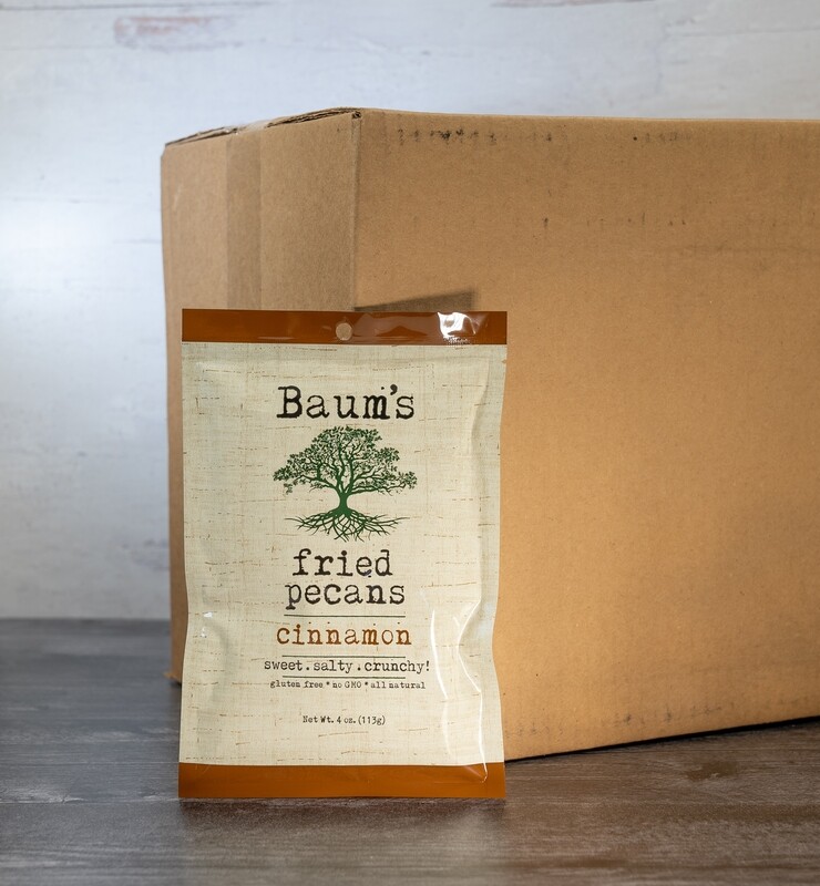 Baum&#39;s Fried Pecans &quot;Cinnamon&quot; 4 oz. Case - 48 pack