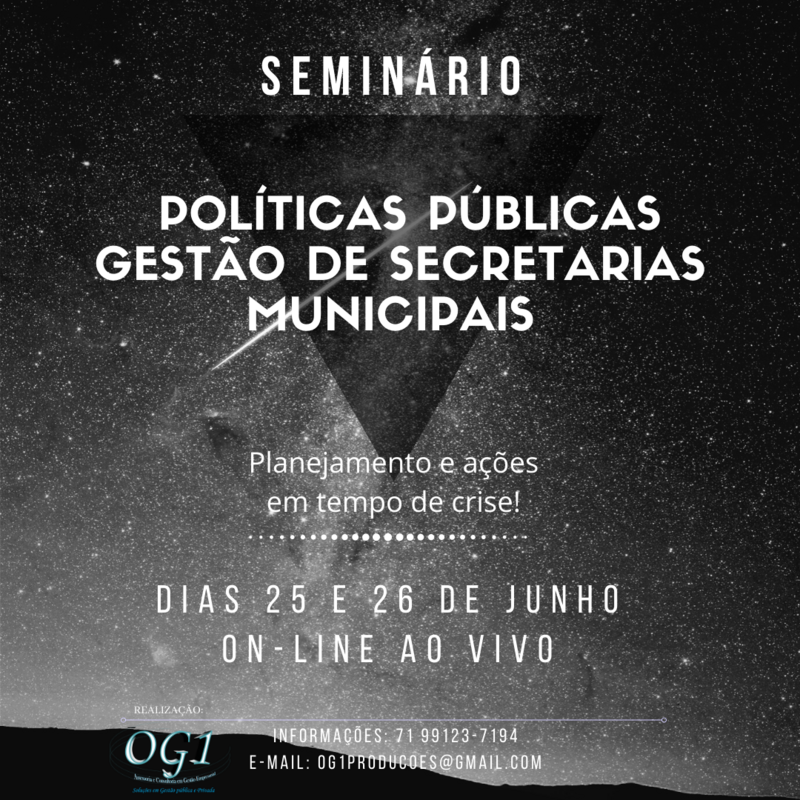 SEMINÁRIO - POLÍTICAS PÚBLICAS GESTÃO DE SECRTARIAS MUNICÍPAIS