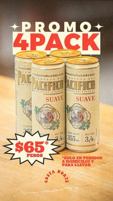 Pacifico Suave 4 Pack Lata 355 ml