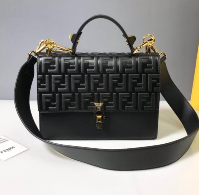 Fendi Kan I Bag 25cm Calfskin Leather Spring/Summer 2019 Collection, Black