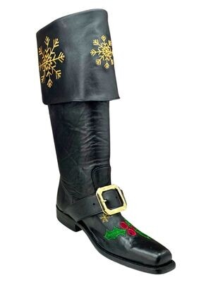 Holly Jolly embroidered Santa Boots