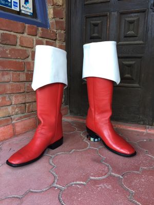 Red Santa Boot w/ white Cuff