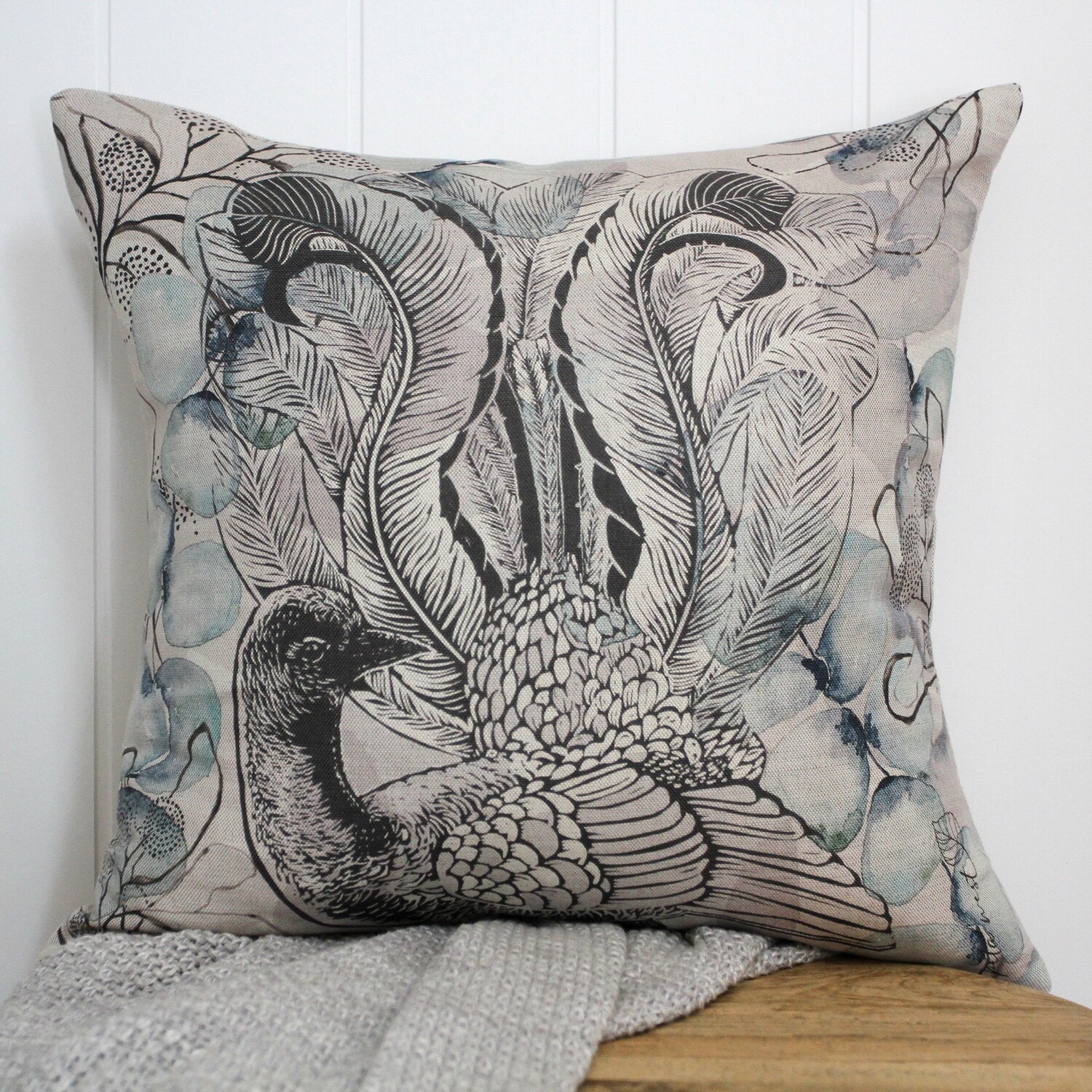 Lyrebird Linen Cushion cover Only